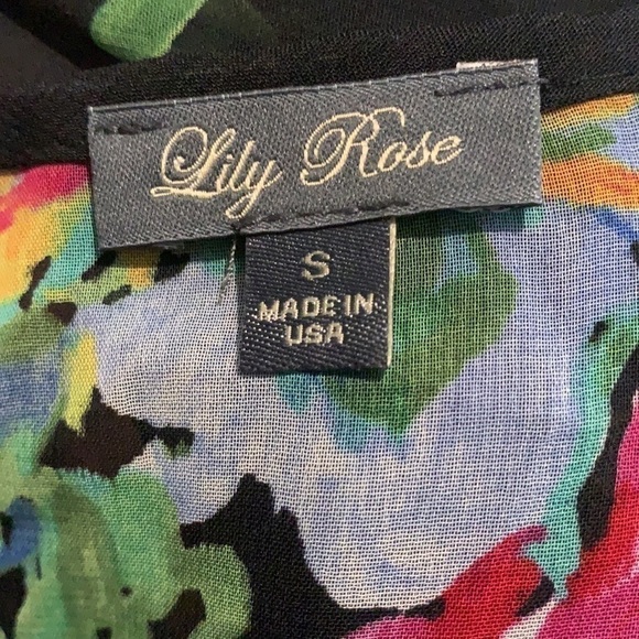 LILY ROSE FLORAL SHEER BLOUSE GU SZ S VERSATILE - Picture 10 of 11